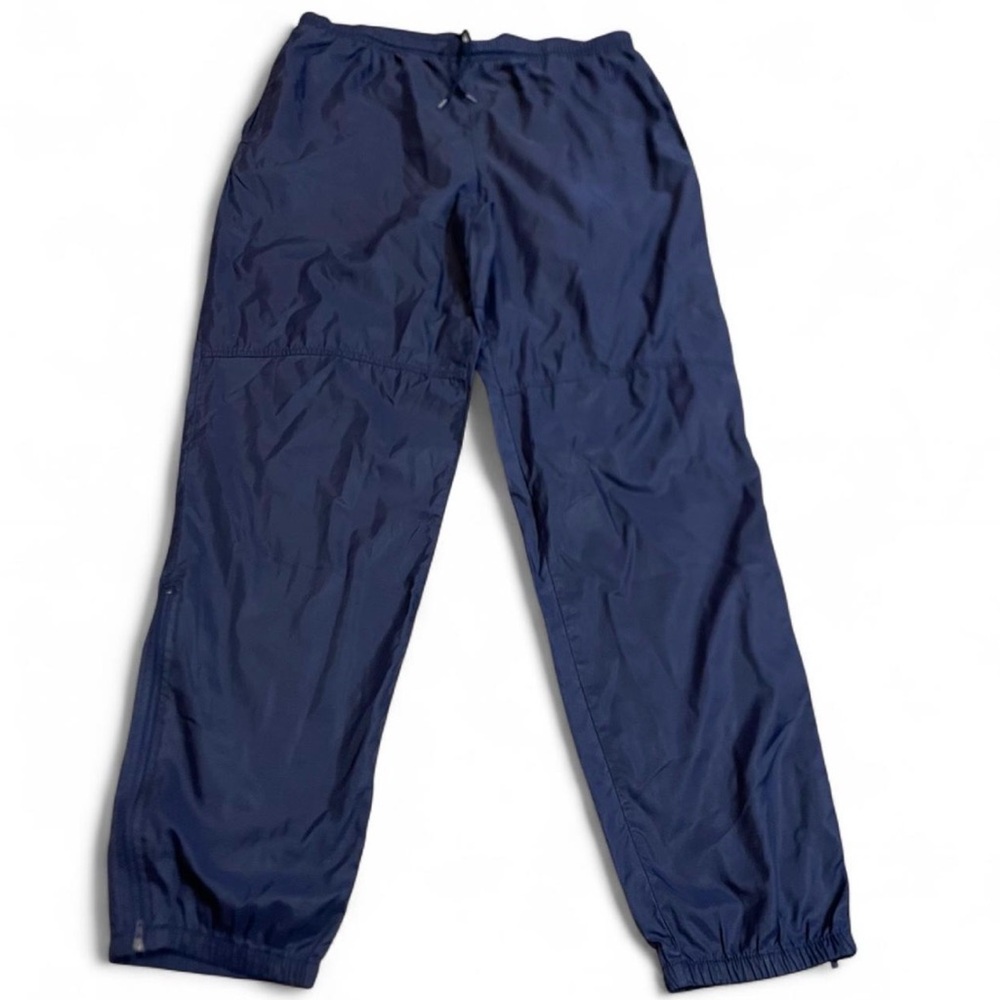 Vintage Nike Pants Mens XXL Blue Nylon Track Joggers Windbreaker Ankle Zip 90s